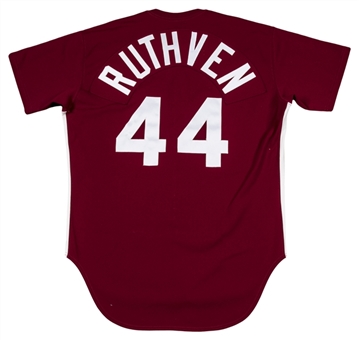 1979 Dick Ruthven Philadelphia Phillies Game Used "Saturday Night Special" Maroon Jersey (One Game Style)
